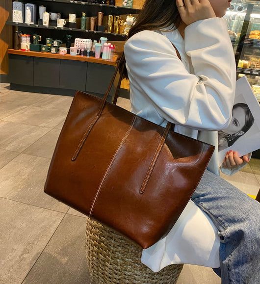 Bolso Tote de Cuero Encerado para Mujer - Bolsa de Hombro Elegante y Versátil - Image 16