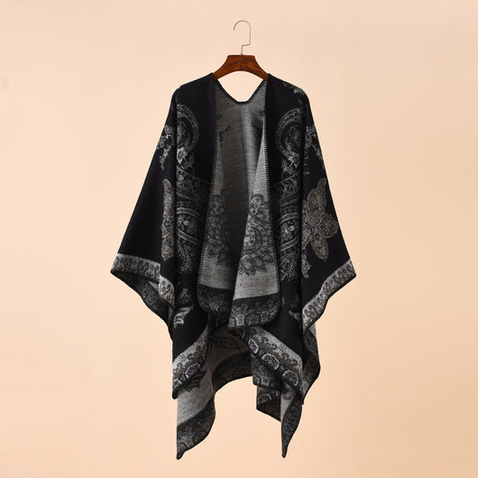 Poncho Cuadros Elegante para Viajes Invierno - Abrigo Cálido y Sofisticado - Image 12