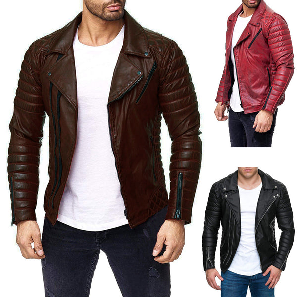 Chaqueta de Cuero PU con Cierre