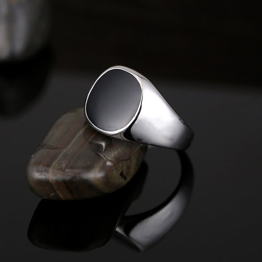 Anillo Clásico para Hombre con Acabado Tipo Esmalte - Image 3