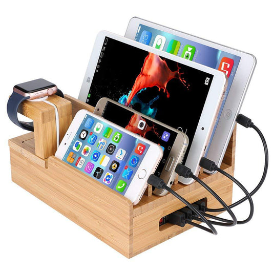 Soporte de Madera para iPhone y Apple - Diseño Elegante y Funcional
