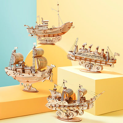 Juegos de Rompecabezas de Madera Barcos y Barquitos Modelo para Niños y Niñas - Image 5