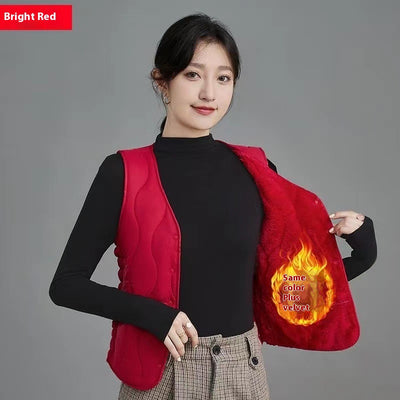 Chaleco Acolchado Térmico Ajustado para Mujer con Forro Polar - Image 11