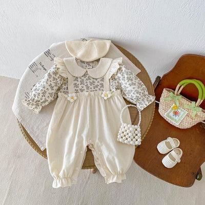 Enterizo Largo para Bebé Niña con Diseño de Dos Piezas y Tirantes