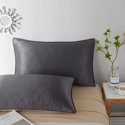 Funda de Almohada de Seda Satinada Liso de Un Lado - Image 14