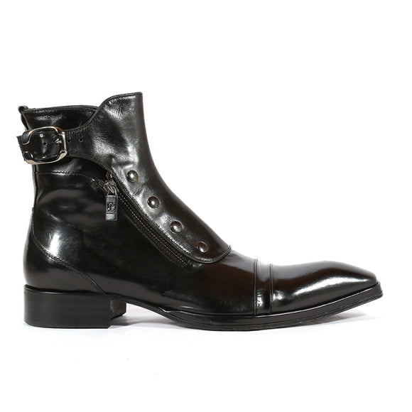 Botas Formales para Hombre con Punta Cuadrada y Cierre Lateral
