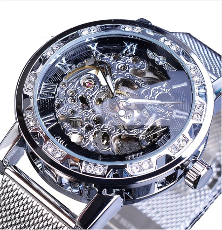 Reloj Mecánico Automático WINNER con Diamante Hueco para Hombre - Image 5