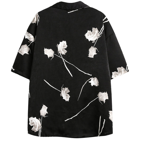 Camisa Casual de Manga Corta Rosa para Hombre - Image 2