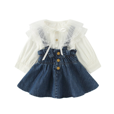 Falda Denim con Tirantes Estilo Coreano Suelta Primavera - Image 2