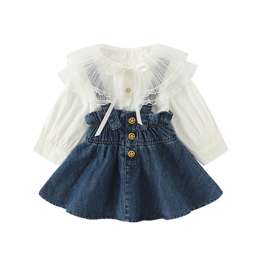 Falda Denim con Tirantes Estilo Coreano Suelta Primavera - Image 2