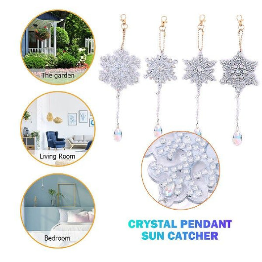 Carillón de Viento Cristal Diamante Doble Cara - Set 4 Piezas - Image 10