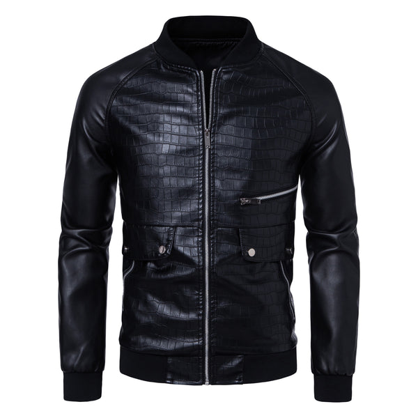 Chaqueta Casual Slim-Fit con Cuello de Pie y Bloques de Color para Hombre