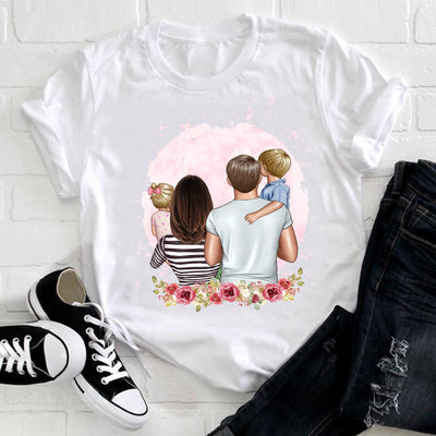 Playera Blanca Estampada Familia Verano para Cuatro - Image 11