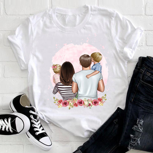 Playera Blanca Estampada Familia Verano para Cuatro - Image 11