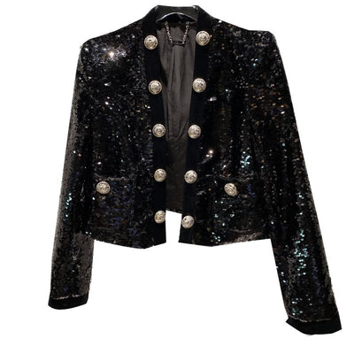 Blazer de Lentejuelas Doble Botonadura para Mujer - Estilo Industrial - Image 6
