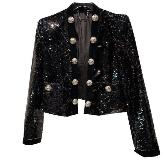 Blazer de Lentejuelas Doble Botonadura para Mujer - Estilo Industrial - Image 6