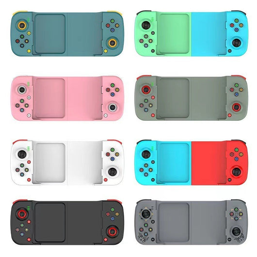 Teal mobile phone wireless game handle with a smartphone inserted, displaying a game, compatible with iOS and Android. - Image 19
