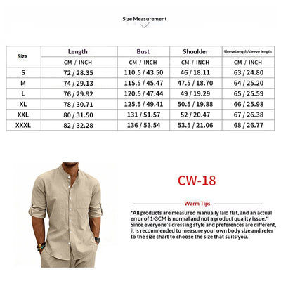 Camisa de Lino Estilo Americano con Cuello Mao y Mangas Medianas para Hombre - Image 11