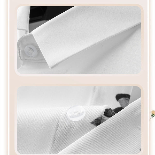 Camisa Slim Fit para Hombre con Estampado de Pintura Artística