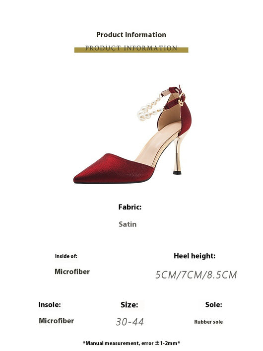 Sandalias de Perla con Tacón Stiletto para Mujer - Talla Pequeña - Image 37