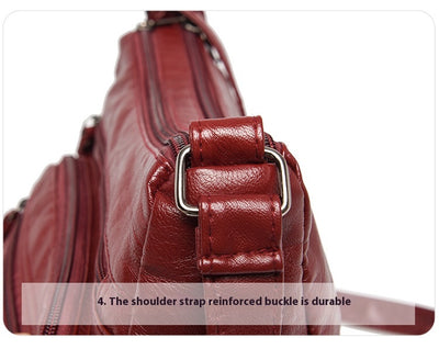 Bolso Mensajero de Cuero con Múltiples Compartimentos y Bolsillos - Image 25