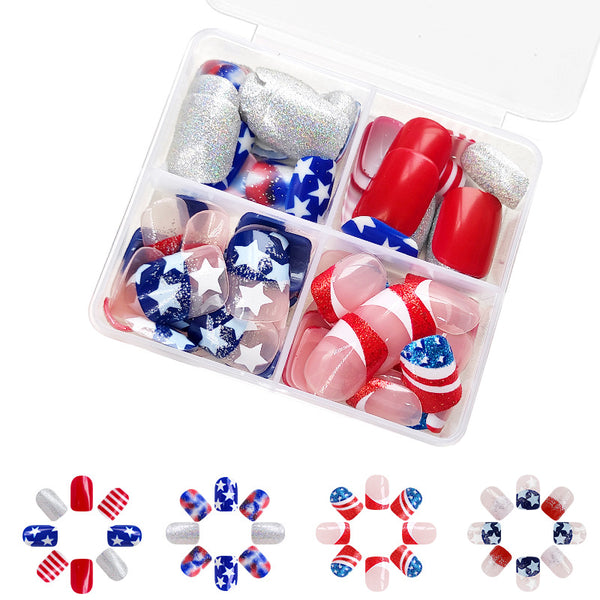 Uñas Decoradas Estrella de Cinco Puntas - Diseño Independencia