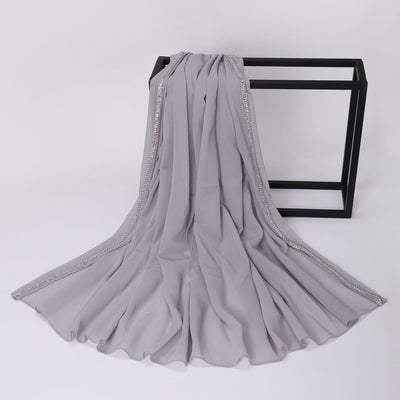 Pañuelo Casual de Chifón Liso para Mujer - Image 9