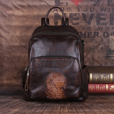 Mochila Retro de Cuero Genuino Multipropósito - Image 11