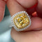 Anillo de Diamante Amarillo Artificial Diseño Minimalista