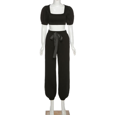 Conjunto Casual Elegante: Blusa con Mangas Farol y Pantalón Talle Alto - Image 12