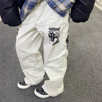 Jeans Hombre Estampado Hip Hop Primavera