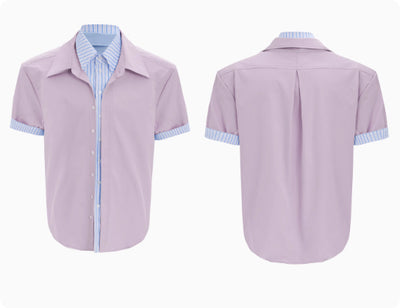 Camisa de Hombre con Parches Contrastantes y Rayas - Image 12