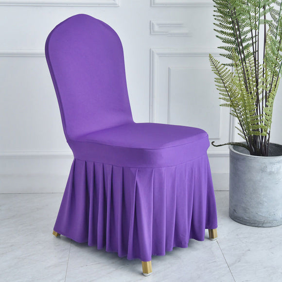 Silla de comedor con falda plisada