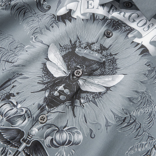 Camisa Estampada Manga Larga para Hombre - Diseño Moderno sin Planchado - Image 5