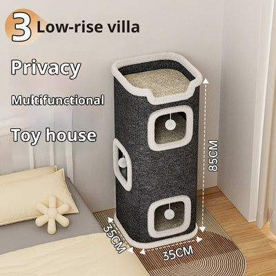 Villa para Gatos con Árbol Rascador y Nido Semicerrado - Image 8