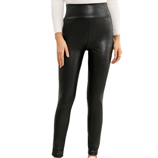 Pantalones de Cuero PU Ajustados Elásticos para Moto Mujer - Image 5