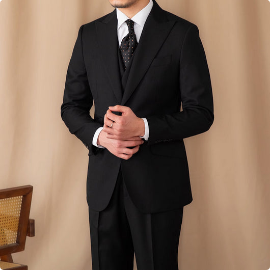 Traje Ejecutivo Tres Piezas Lana Pura Color Sólido - Image 3