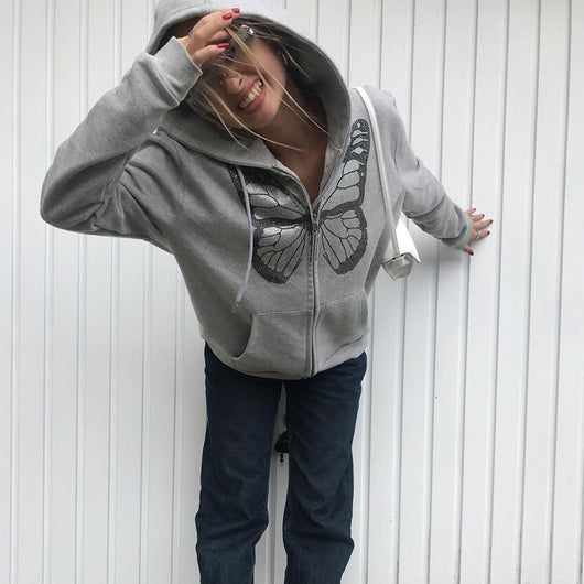 Sudadera Streetwear con Cierre de Mariposas y Cristales - Image 6