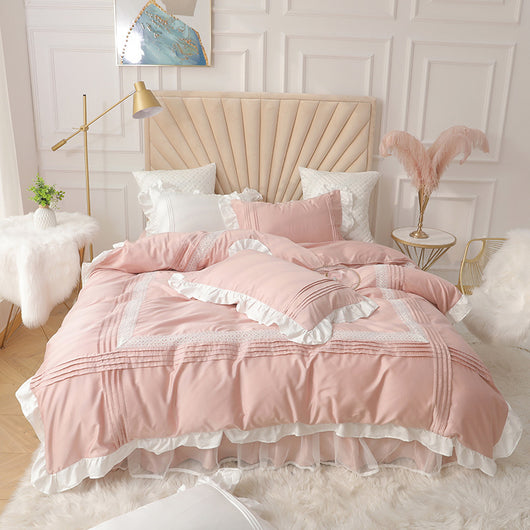Juego de Cama Princesa Coreana con Encaje - Cubrecama 4 Piezas Estilo Girl Heart - Image 6