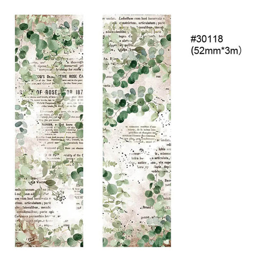 Two rolls of vintage floral washi tape with clocks, feathers, and text overlays, measuring 55mm x 5m. - Image 11
