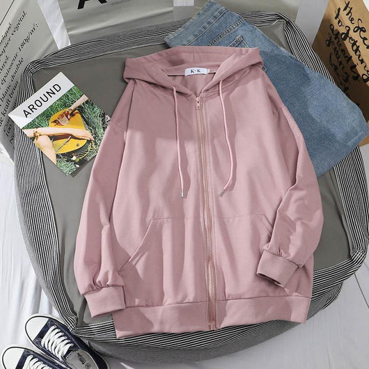 Abrigo Sudadera con Capucha y Manga Larga en Colores Lisos - Image 25