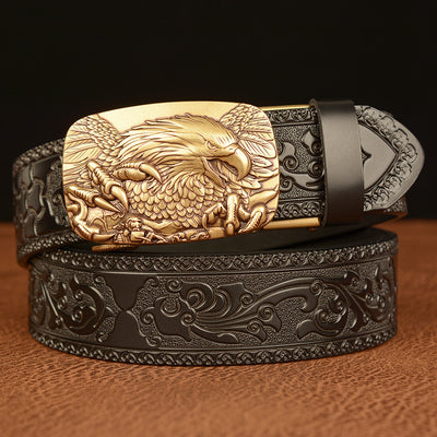 Cinturón de Cuero con Hebilla Automática y Águila Grabada Personalizada - Image 6