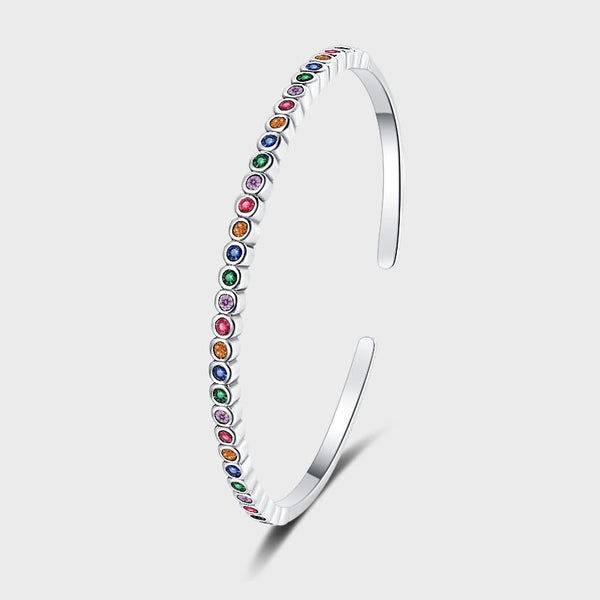 Pulsera de Plata 925 Diseño Vintage Arcoíris - Joyería Artesanal Pesada Versátil - Image 3