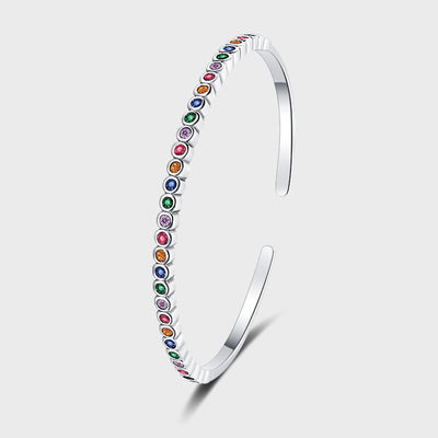 Pulsera de Plata 925 Diseño Vintage Arcoíris - Joyería Artesanal Pesada Versátil - Image 3