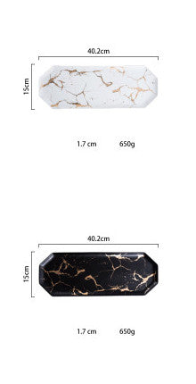 Bandeja de Cerámica Irregular Mármol y Oro - Lujo Minimalista - Image 18