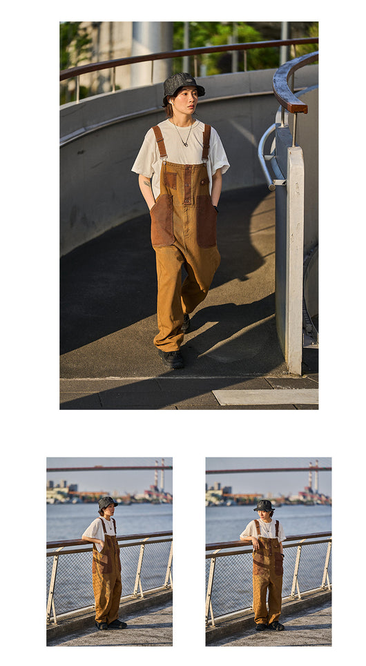 Overol Retro Holgado con Tirantes en Khaki Trendy - Image 10