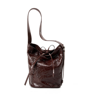 Bolso Bucket de Cuero con Patrón Texturizado y Asa Cruzada - Image 7