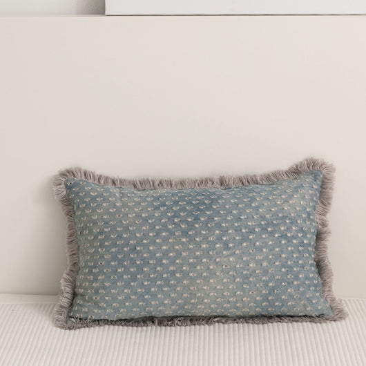 Funda de Almohada Jacquard con Franja de Denim - Image 7