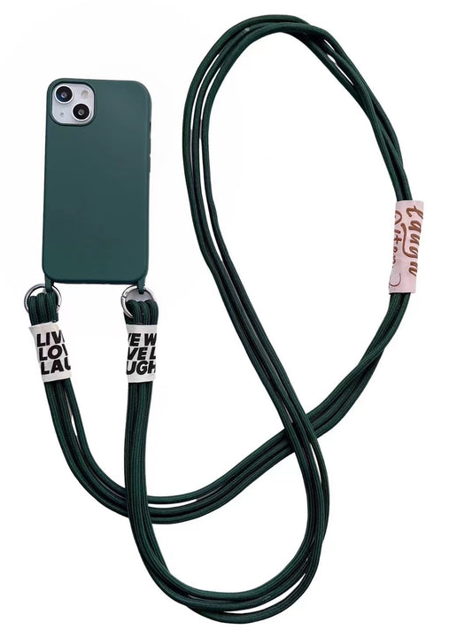 Funda Silicona para Celular con Correa Diagonal y Colgante