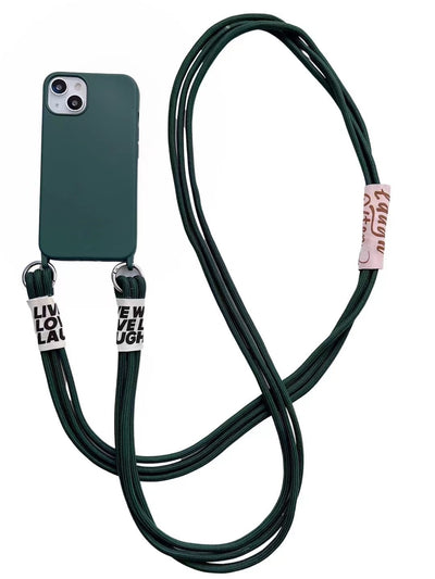 Funda Silicona para Celular con Correa Diagonal y Colgante